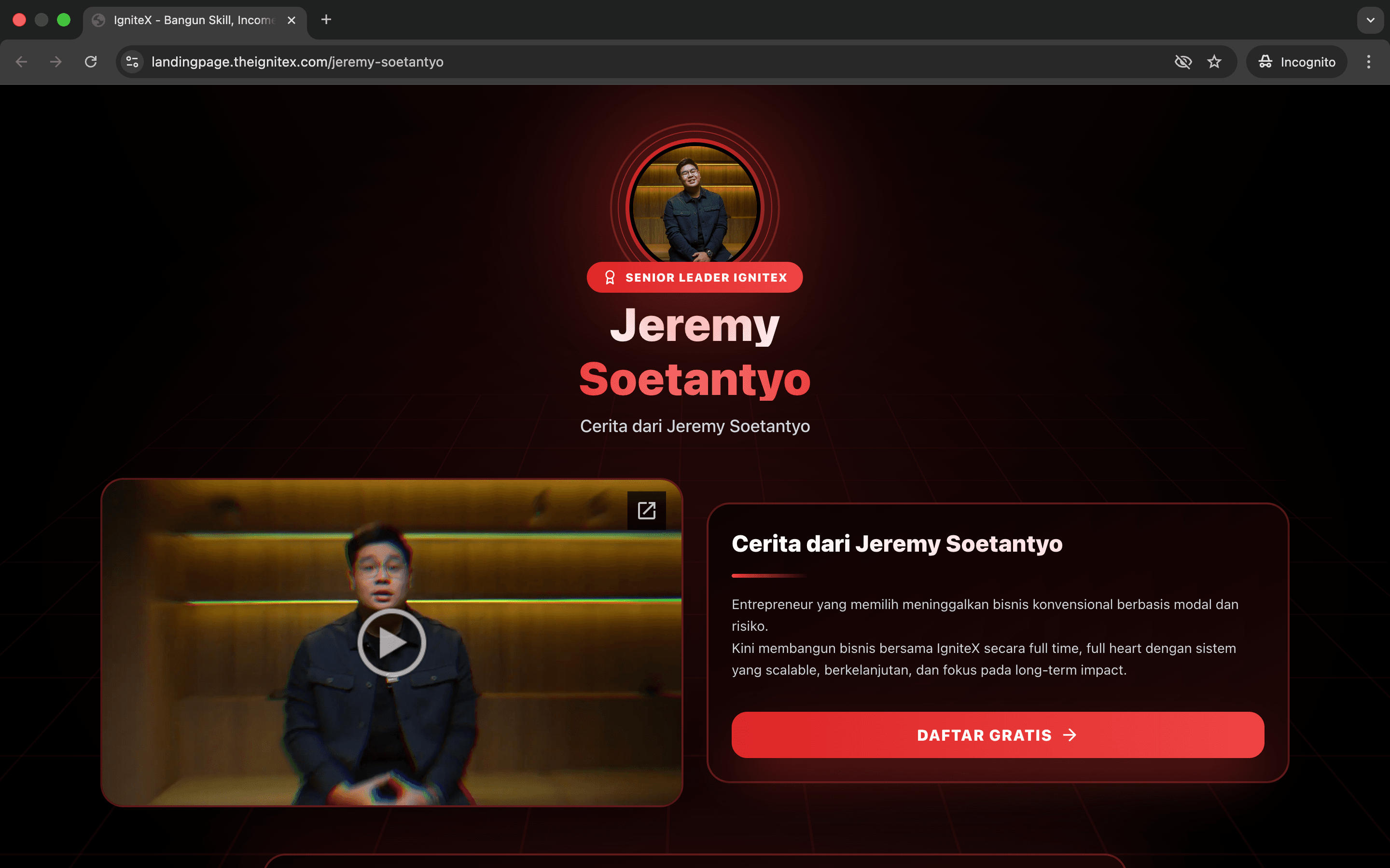Ignitex Landing Page